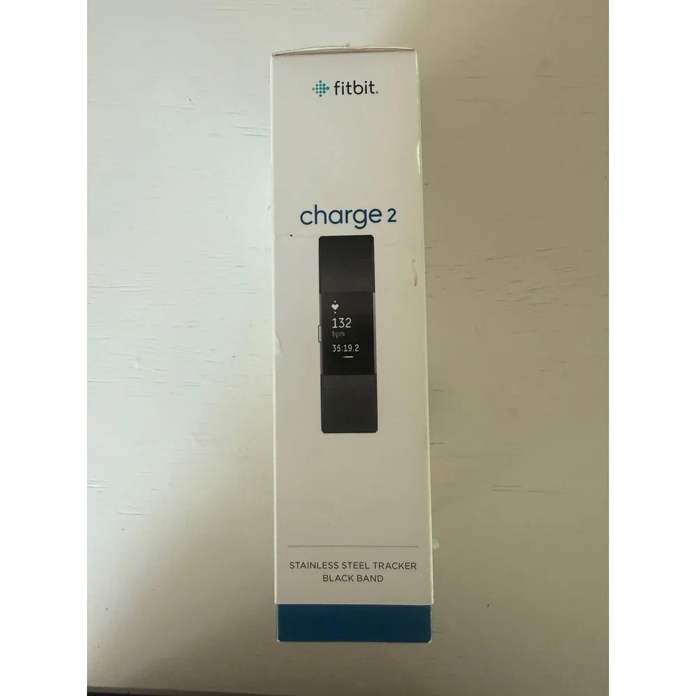 NEW Fitbit Charge 2 Size Small Stainless Steel Black Band Heart Rate Tracker